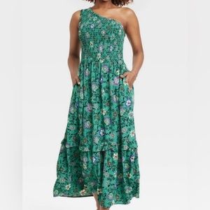 New Knox Rose one-shoulder tiered floral dress